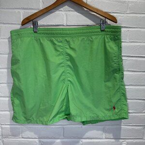 Polo Ralph Lauren 80's Style Swim Trunks Board Shorts Lime Green Men's Large